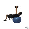 Dumbbell One-Arm Fly on Stability Ball Demonstration
