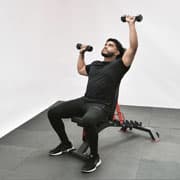 Dumbbell Seated Alternating Shoulder Press Demonstration