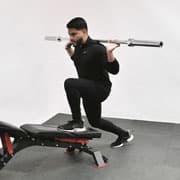 Barbell Decline Bench Lunge Demonstration