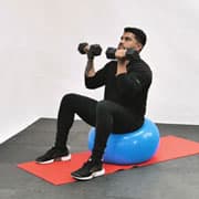 Dumbbell Alternating Arnold Press (Stability Ball) Demonstration