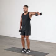 Dumbbell Standing Alternating Lateral Raise Demonstration