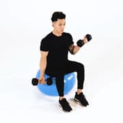 Dumbbell Seated Alternating Bicep Curl (Stability Ball) Demonstration