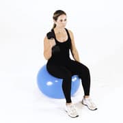 Dumbbell Alternating Hammer Curl (Stability Ball) Demonstration