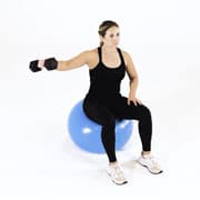 Dumbbell One-Arm Lateral Raise (Stability Ball) Demonstration
