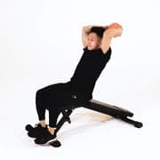 Medicine Ball Decline Two-Arm Overhead Throw Demonstration