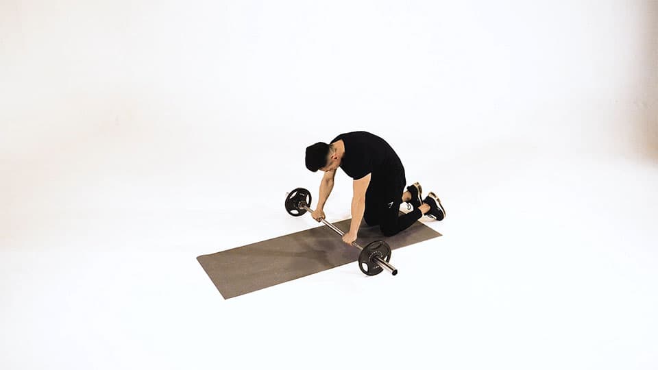 Barbell Ab Rollout (Kneeling) Demonstration