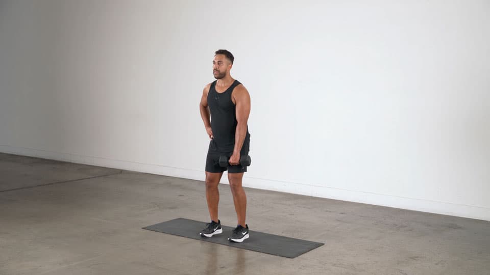 Dumbbell One-Arm Upright Row Demonstration