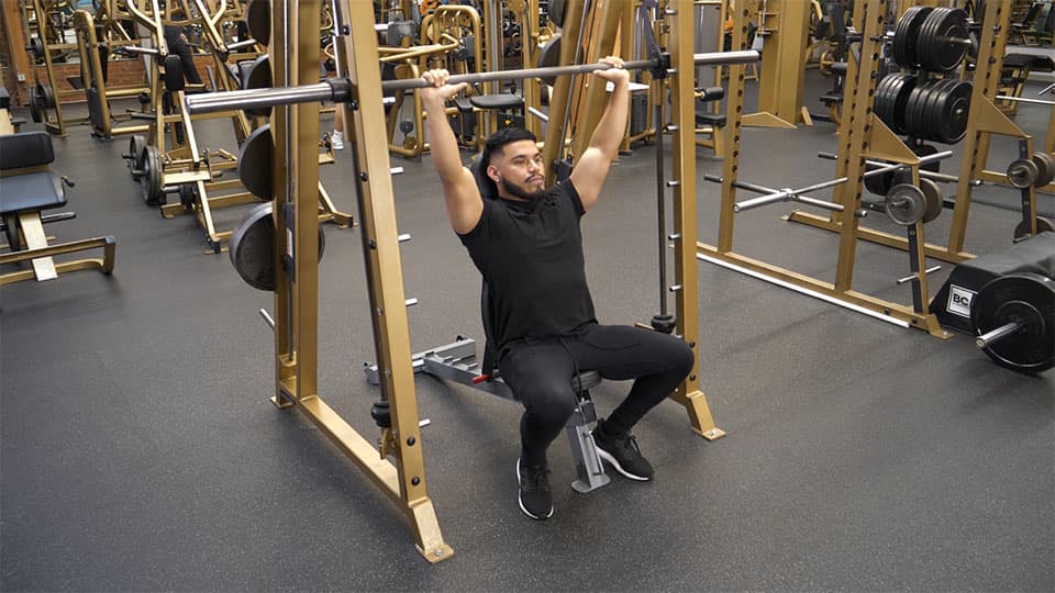 Smith Machine Shoulder Press Demonstration