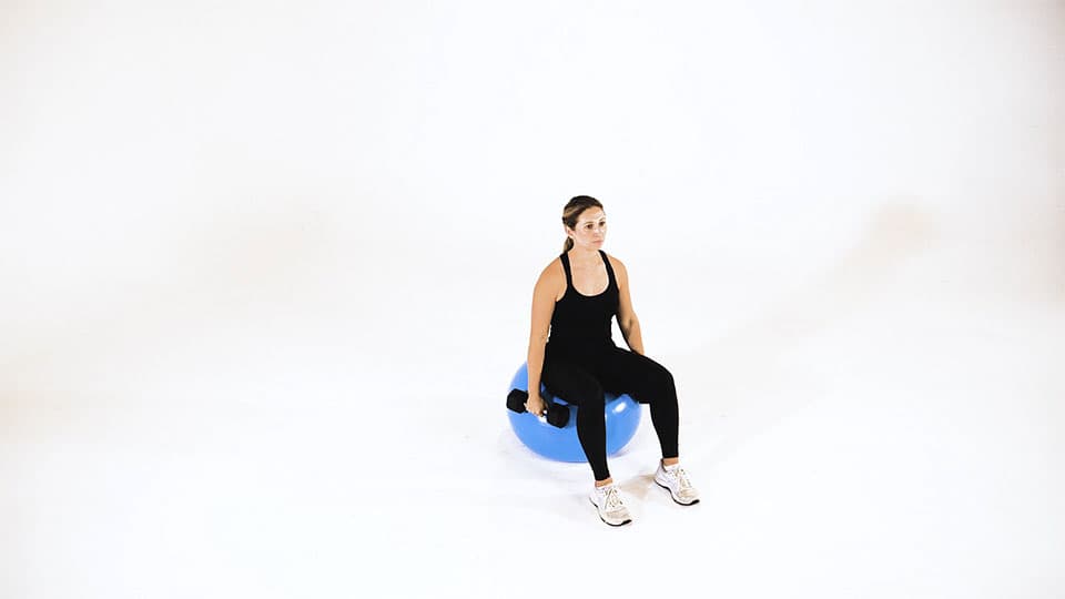 Dumbbell Alternating Lateral Raise (Stability Ball) Demonstration