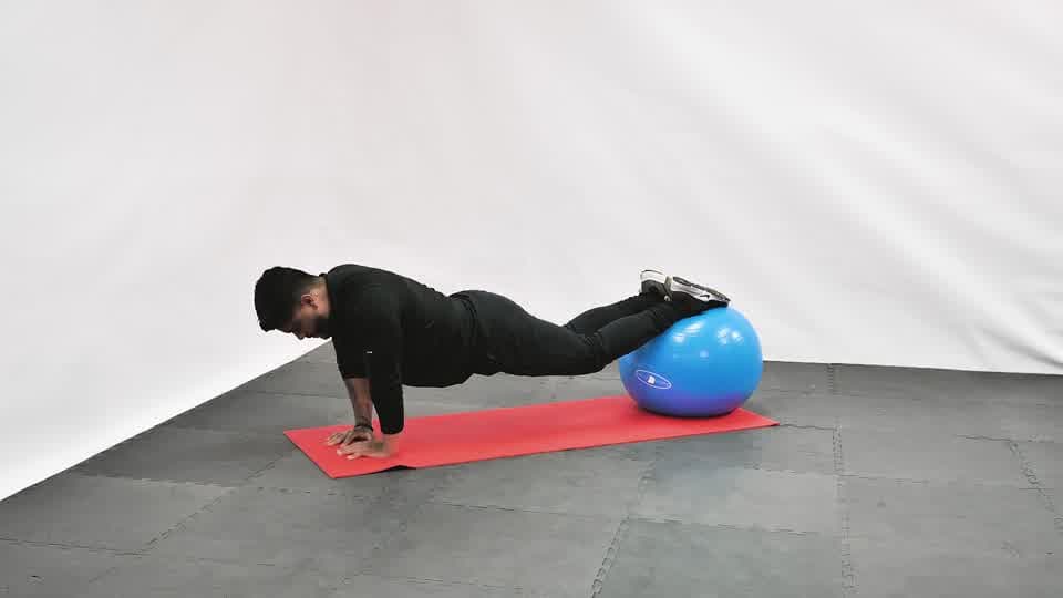 Stability Ball Narrow Push-Up Demonstration
