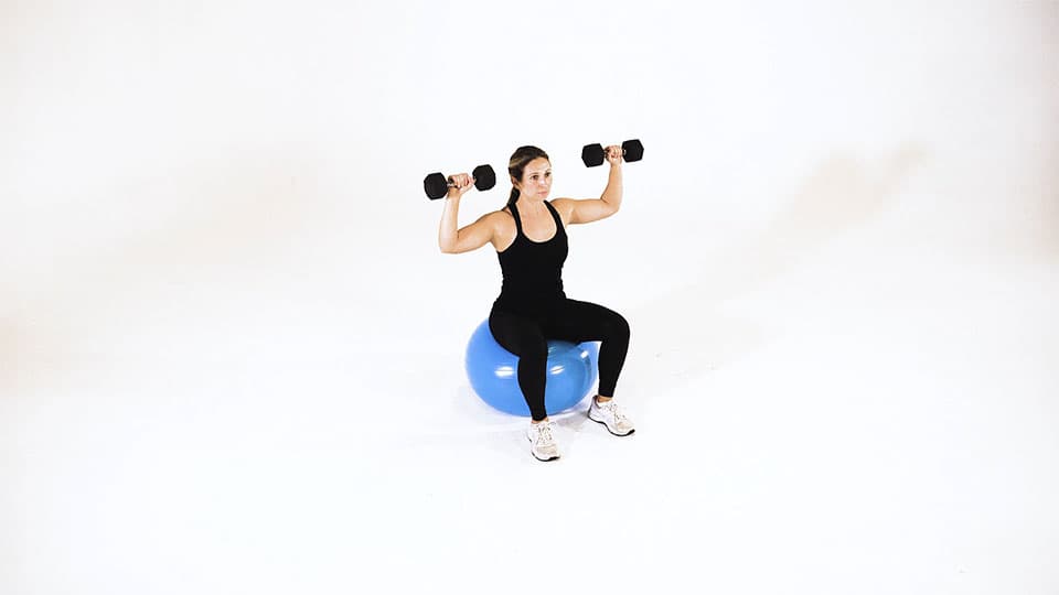 Dumbbell Shoulder Press (Stability Ball) Demonstration