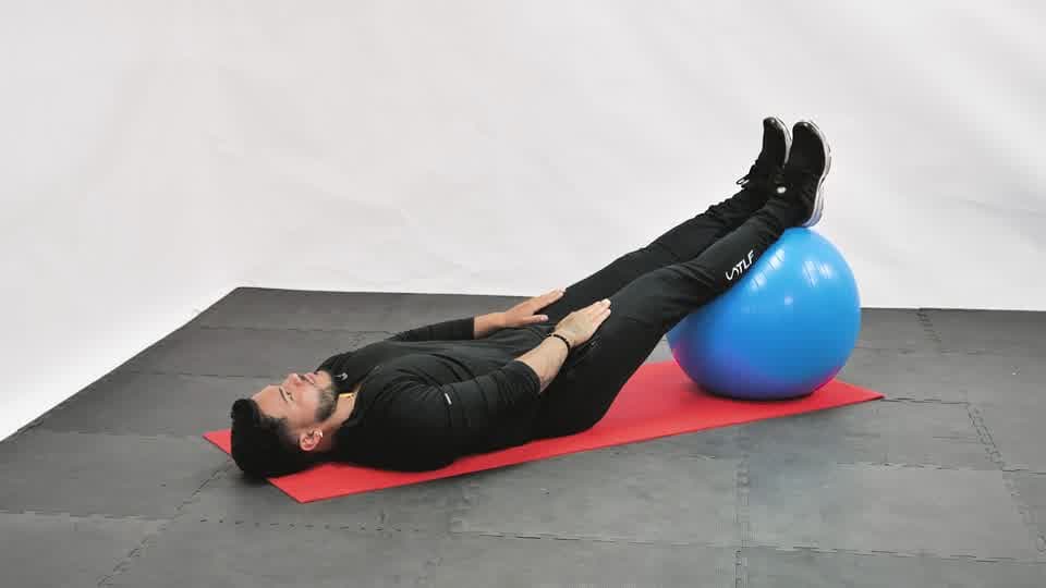 Stability Ball Straight-Leg Crunch Demonstration