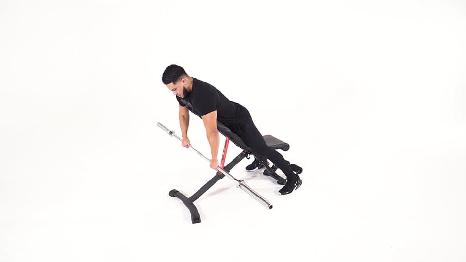 Barbell Cambered Row (Prone) Demonstration