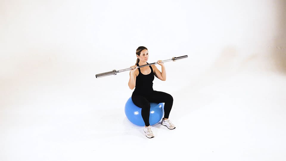 Barbell Press on Stability Ball Demonstration