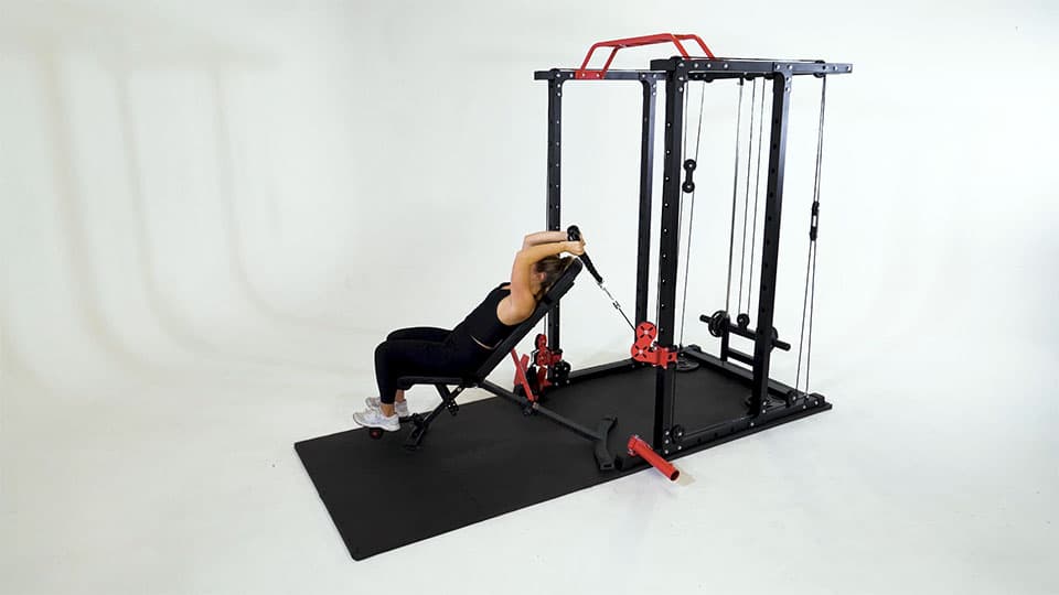 Cable Rope Incline Tricep Extension Demonstration