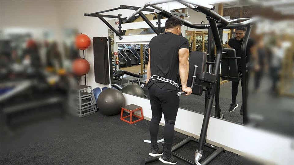 Weighted Tricep Dip Demonstration