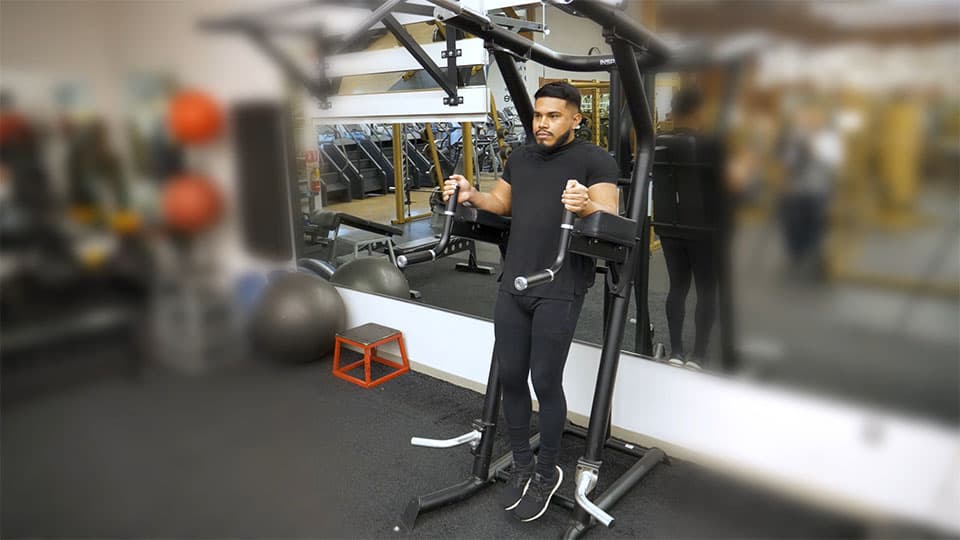 Parallel Bar Leg Raise Demonstration