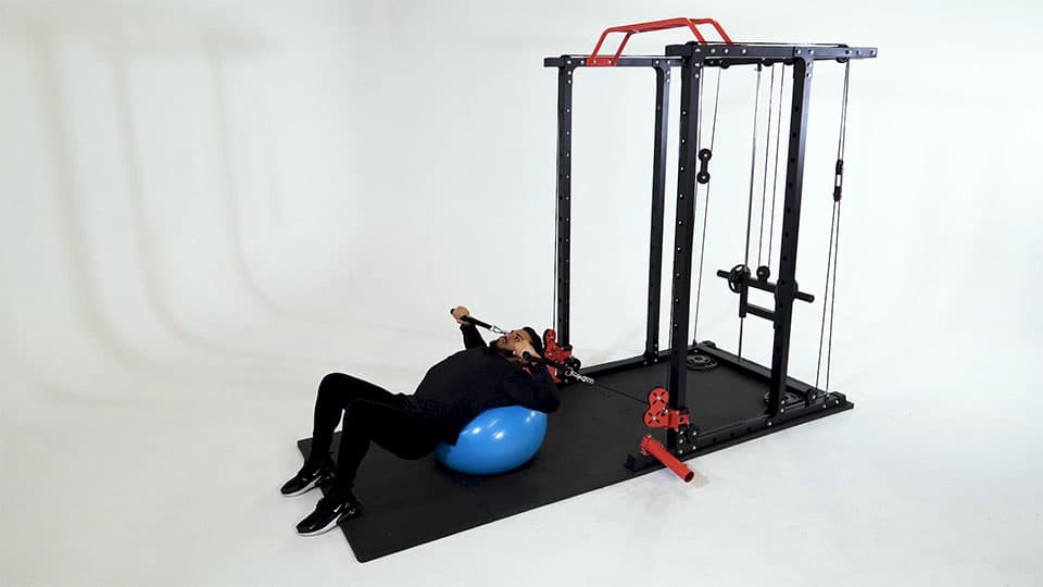 Cable Incline Press (Stability Ball) Demonstration