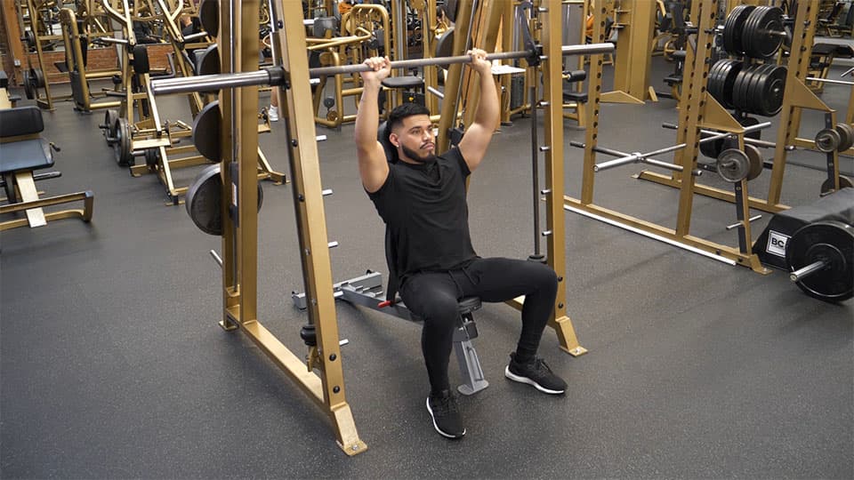 Smith Machine Shoulder Press (Close Grip) Demonstration