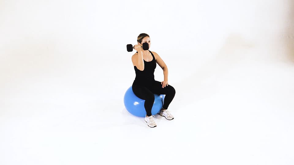Dumbbell One-Arm Arnold Press (Stability Ball) Demonstration