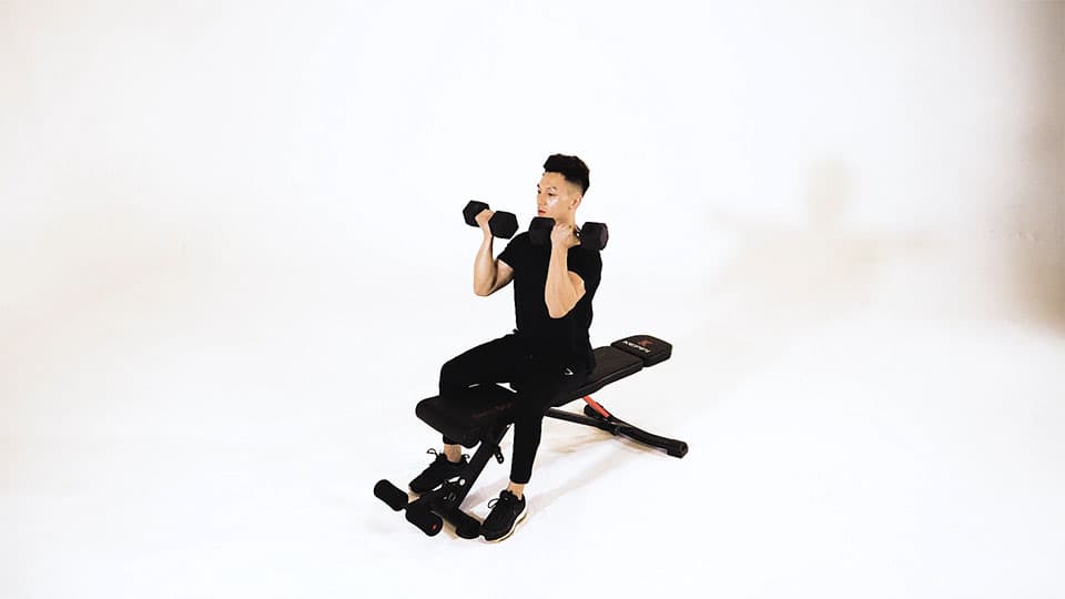 Dumbbell Seated Arnold Press Demonstration