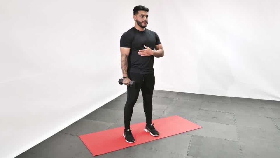 Dumbbell One-Arm Front Raise Demonstration