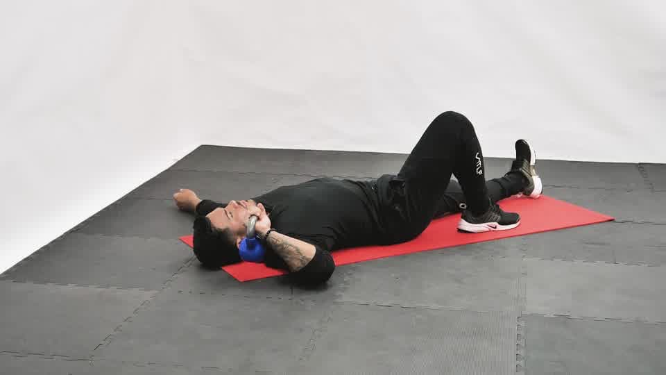 Kettlebell One-Arm Floor Press Demonstration