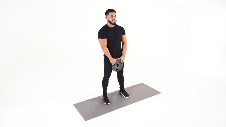 Weight Plate Front Raise Demonstration