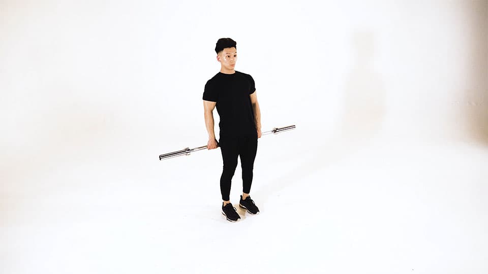 Barbell Round the World Shoulder Stretch Demonstration