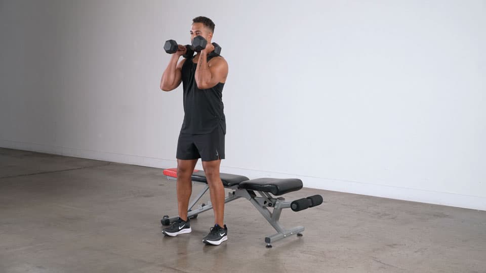 Dumbbell Bench Squat Demonstration