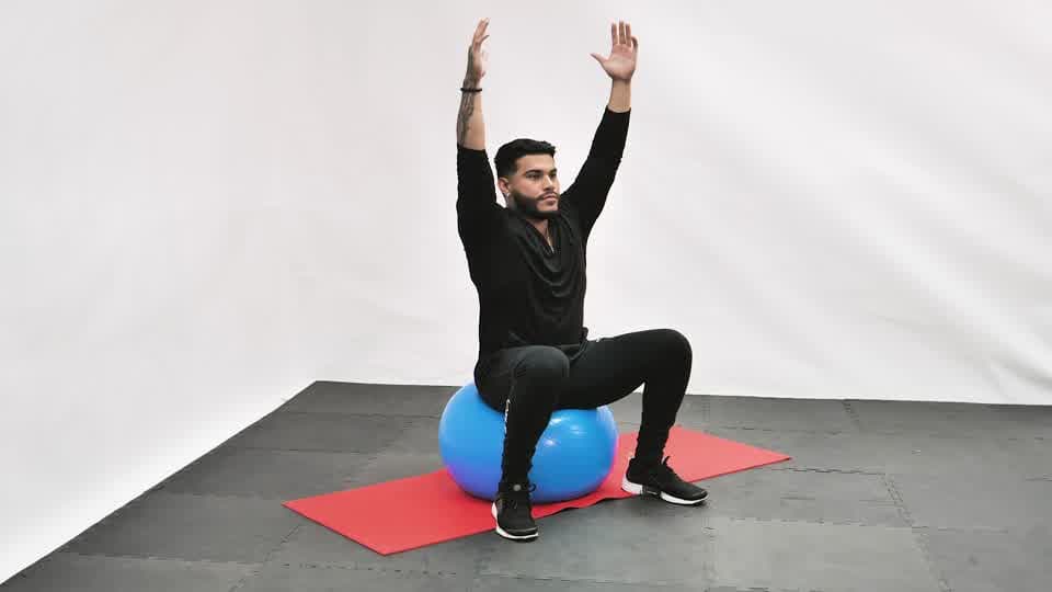 Stability Ball Half Moon Stretch Demonstration
