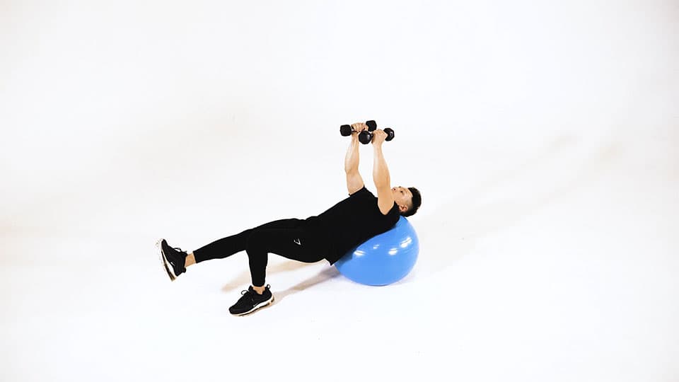 Dumbbell Single-Leg Fly (Stability Ball Demonstration