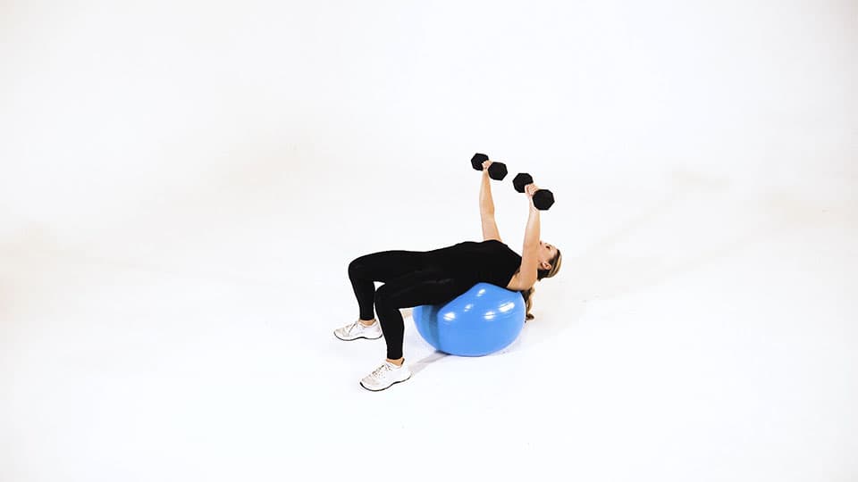 Dumbbell Decline Press (Stability Ball) Demonstration