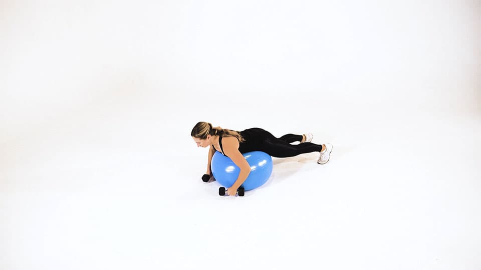 Dumbbell Alternating Posterior Fly (Stability Ball) Demonstration