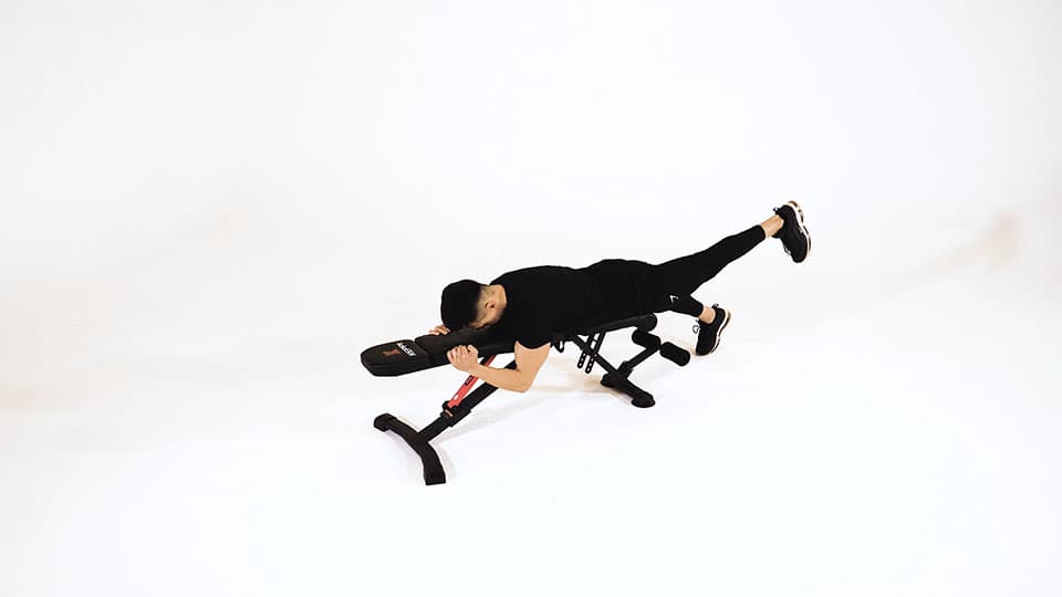 Single-Leg Reverse Hyper (Flat Bench) Demonstration