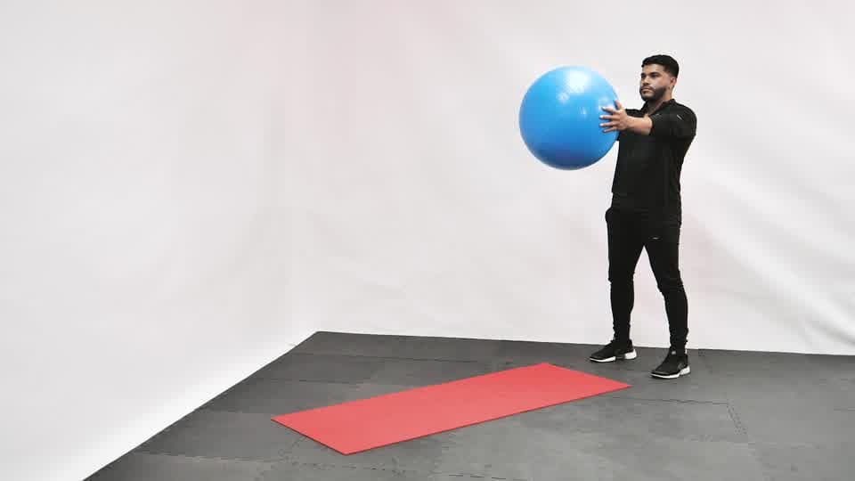 Stability Ball Walking Lunge Demonstration