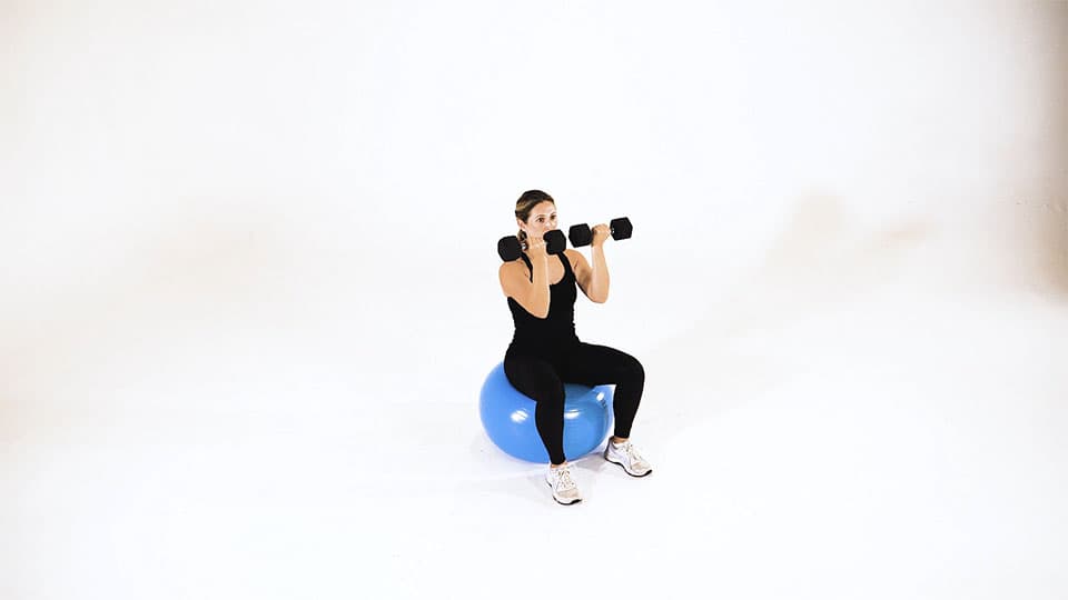 Dumbbell Arnold Press (Stability Ball) Demonstration
