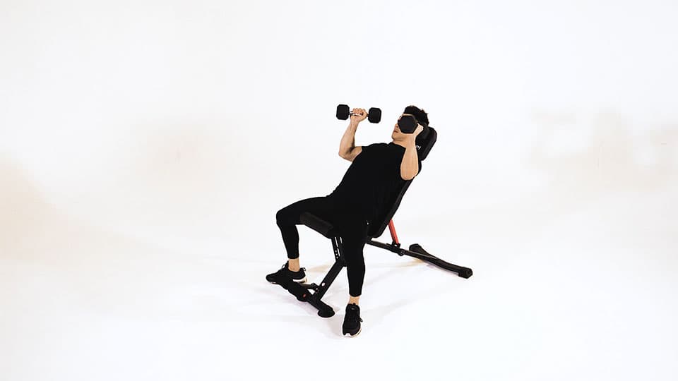 Dumbbell Incline Bench Press (Palms in) Demonstration