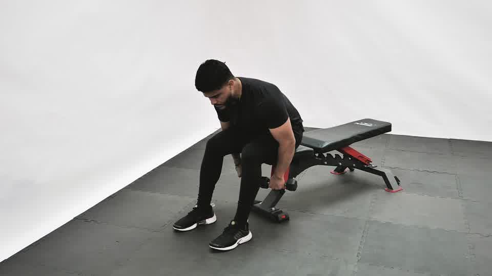 Dumbbell Seated Bent-Over Reverse Fly Demonstration