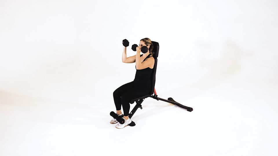 Dumbbell Seated Alternating Arnold Press Demonstration