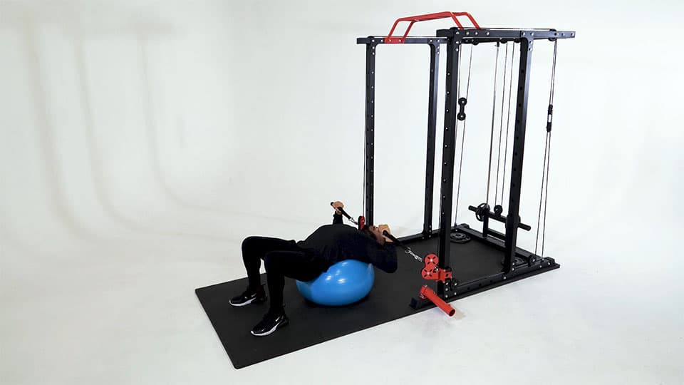 Cable Chest Press (Supine Stability Ball) Demonstration
