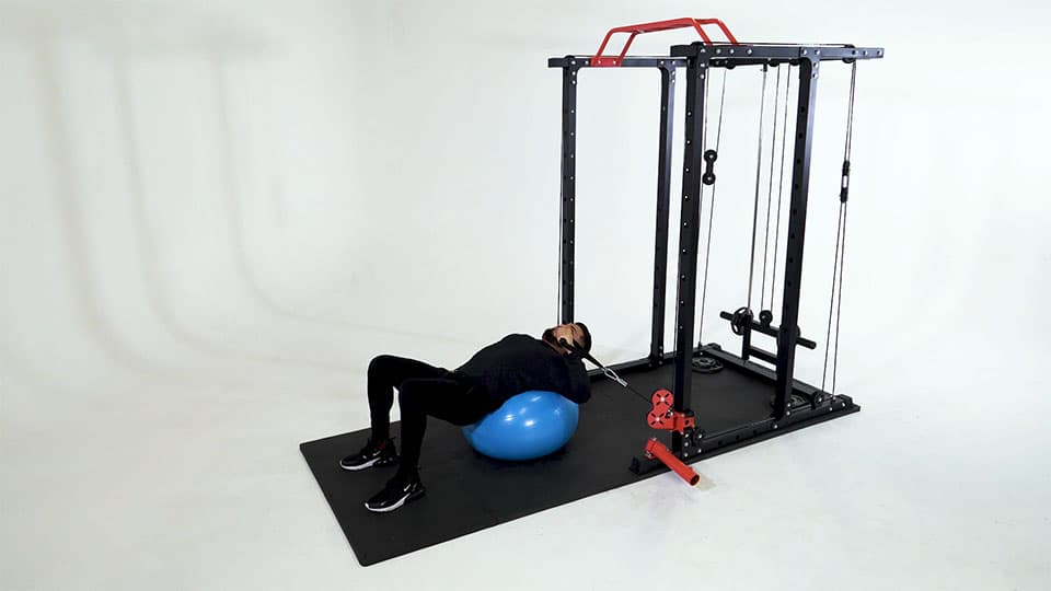 Cable One-Arm Press (Stability Ball) Demonstration