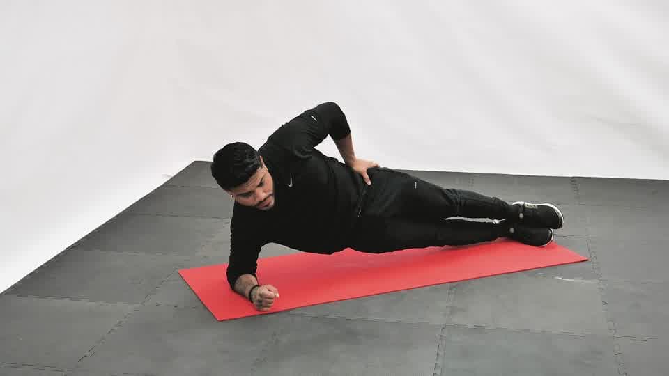 Side Plank Hip Abduction Demonstration