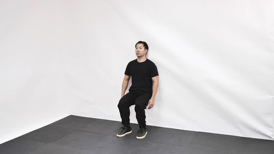 Single-Leg Wall Squat Demonstration