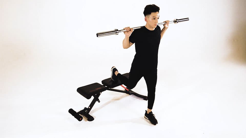 Barbell Bulgarian Split Squat Demonstration