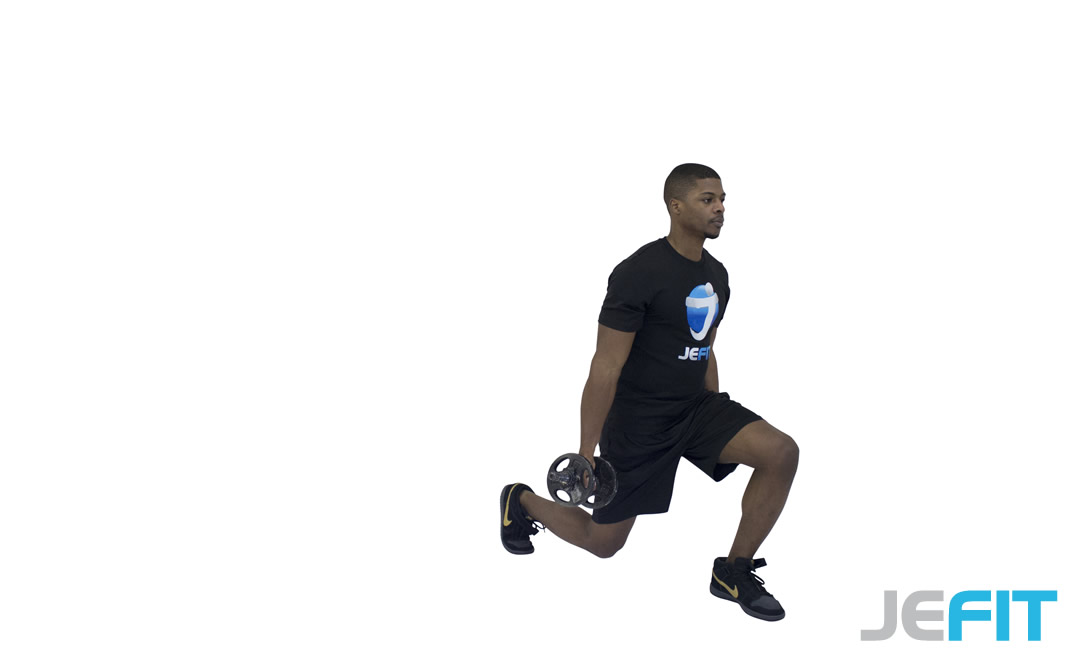 bicep curls in lunge position