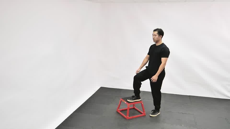 Staggered Stance Box Jump exercise