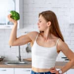 strong woman planning her meal